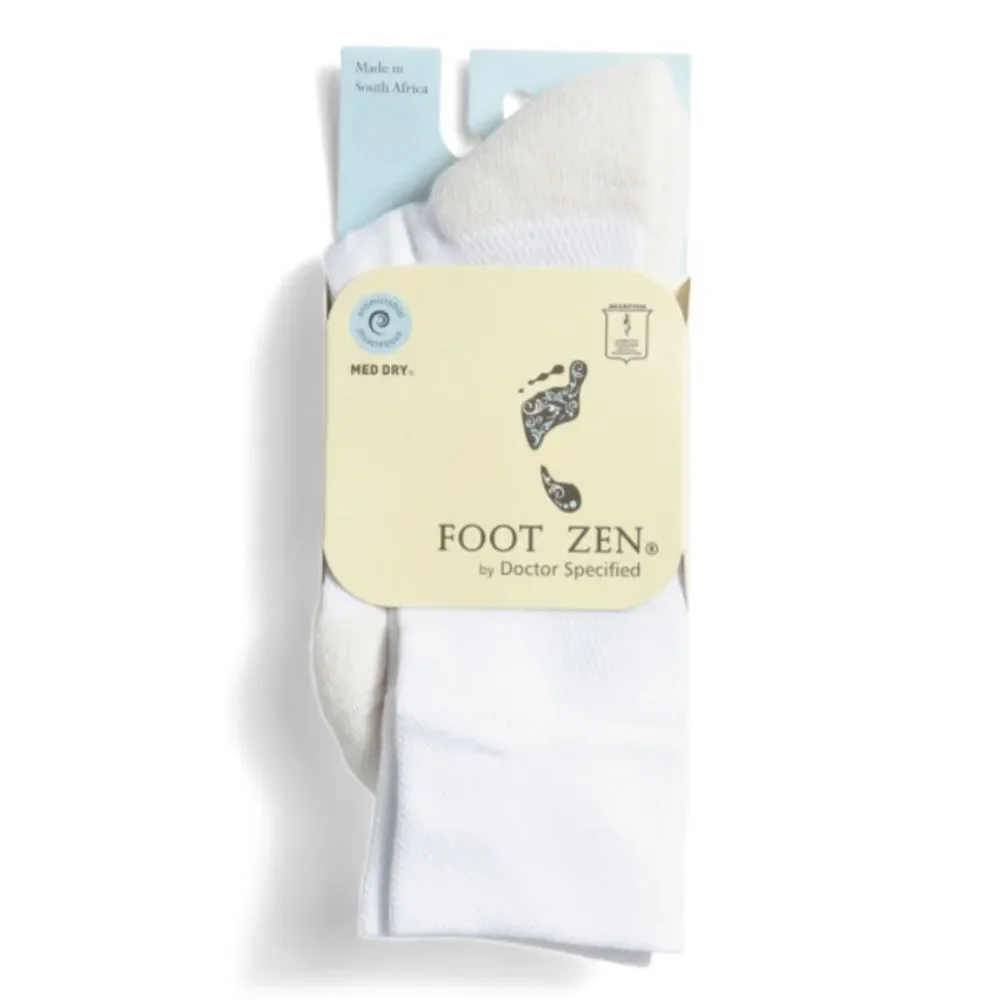 Foot Zen Unisex Med Dry White Ivory Mohair Crew Socks 1 Pair